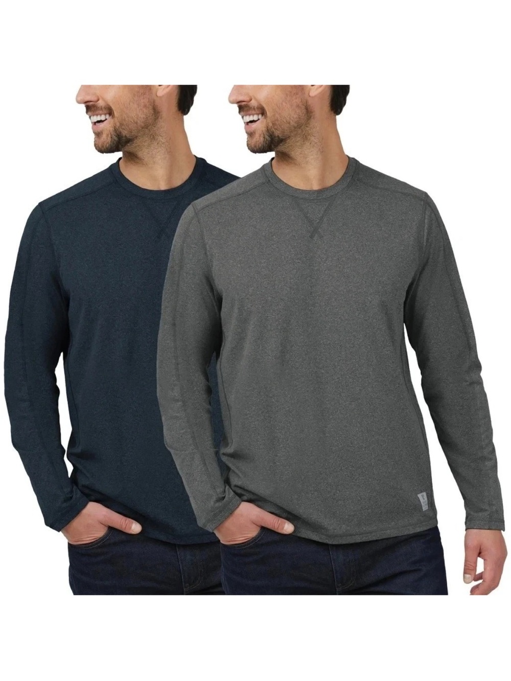 Rugged Elements 2-Pack Sueded Long Sleeve Crew - Black